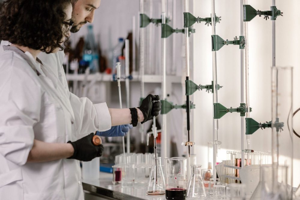 Scientists conducting laboratory testing